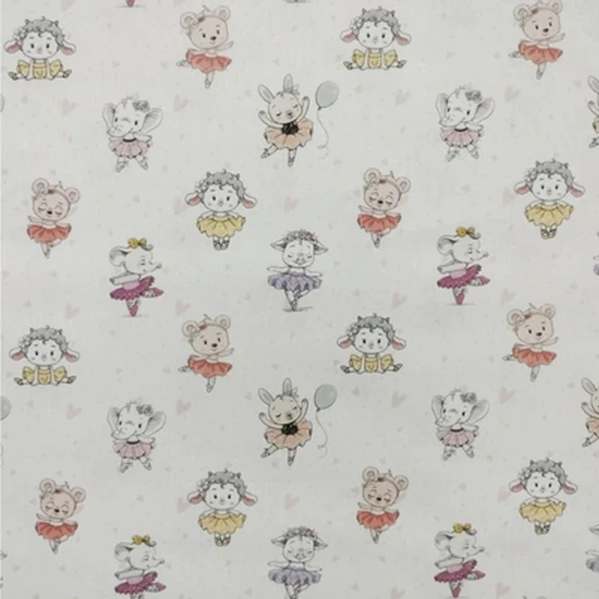 Detalle del estampado Bailarinas sobre tela de algodón