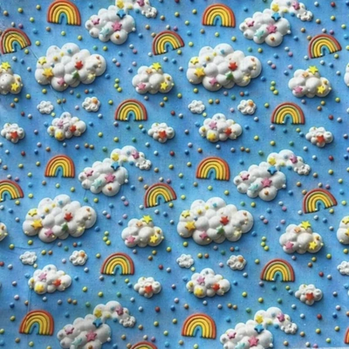 Detalle del estampado Cielo sobre tela de algodón