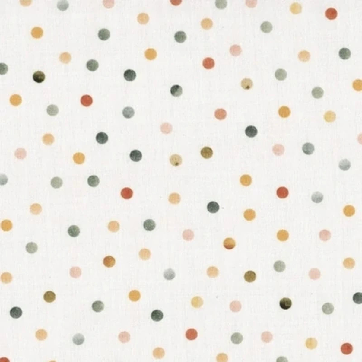 Detalle del estampado Lunares acuarela sobre tela de algodón