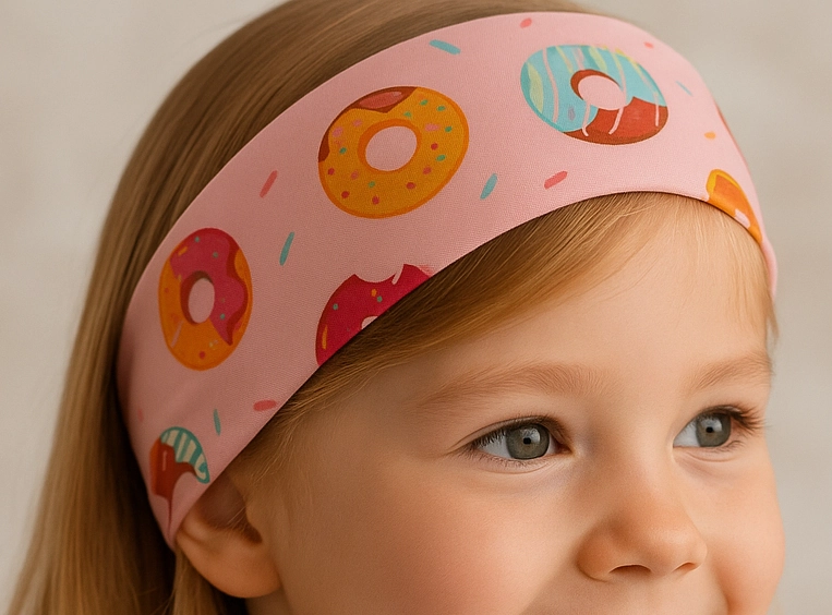 Niña con diadema de donuts